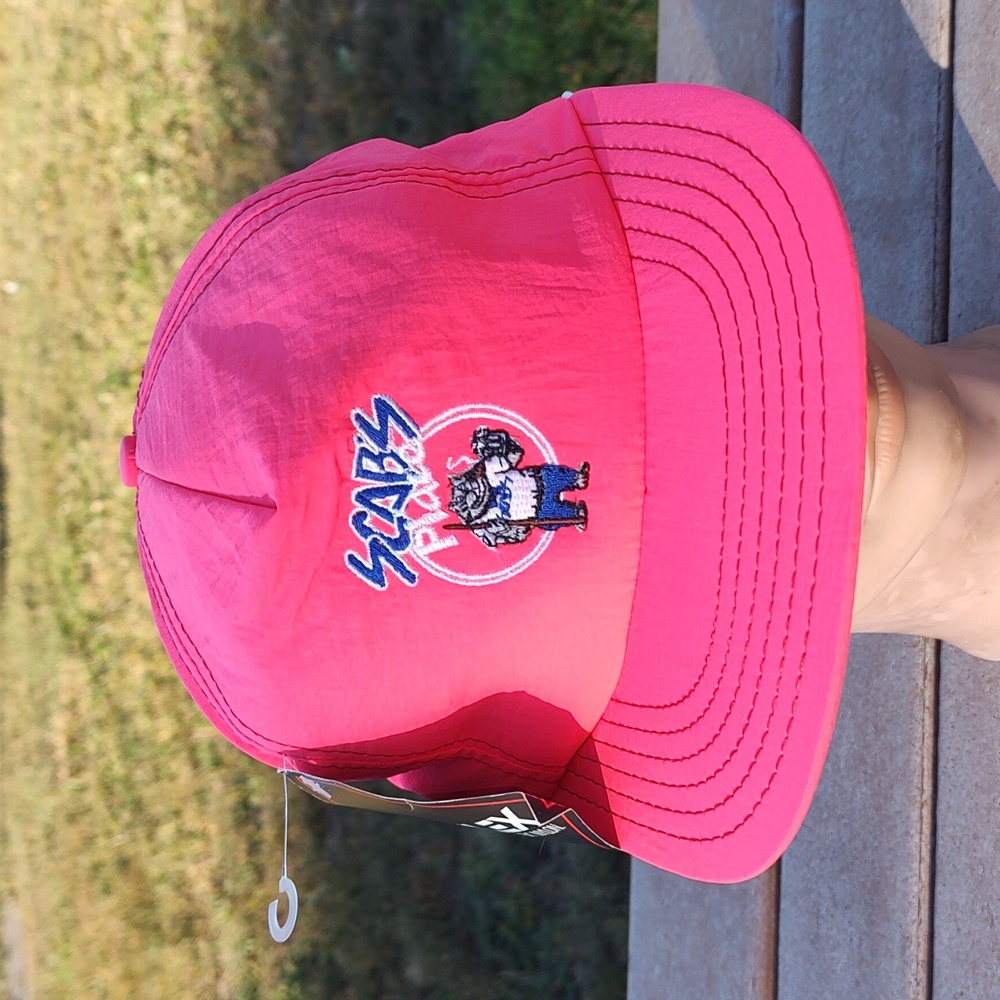 Vintage Scab's Place Embroidered Logo Snapback Hat Cap Neon Pink New